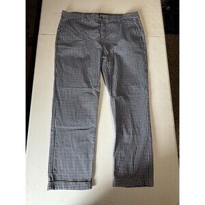 Womens Tommy Hilfiger Blue/White Checkered Dress Pants Size 14 98% Cotton
